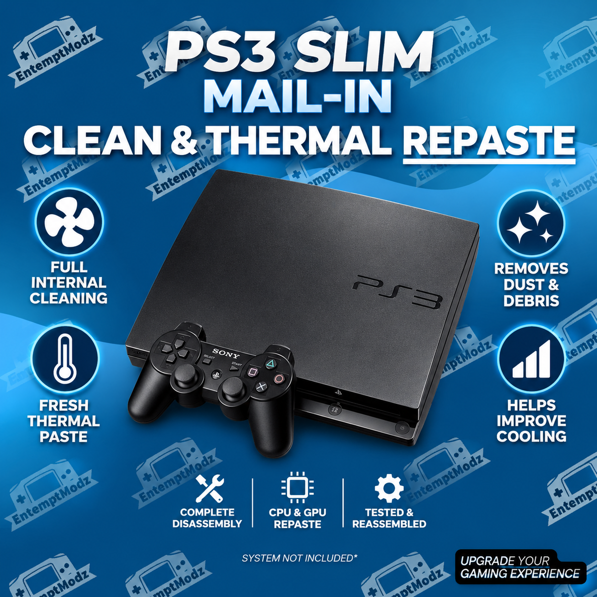 PS3 Slim Deep Clean & Thermal Paste Replacement Service