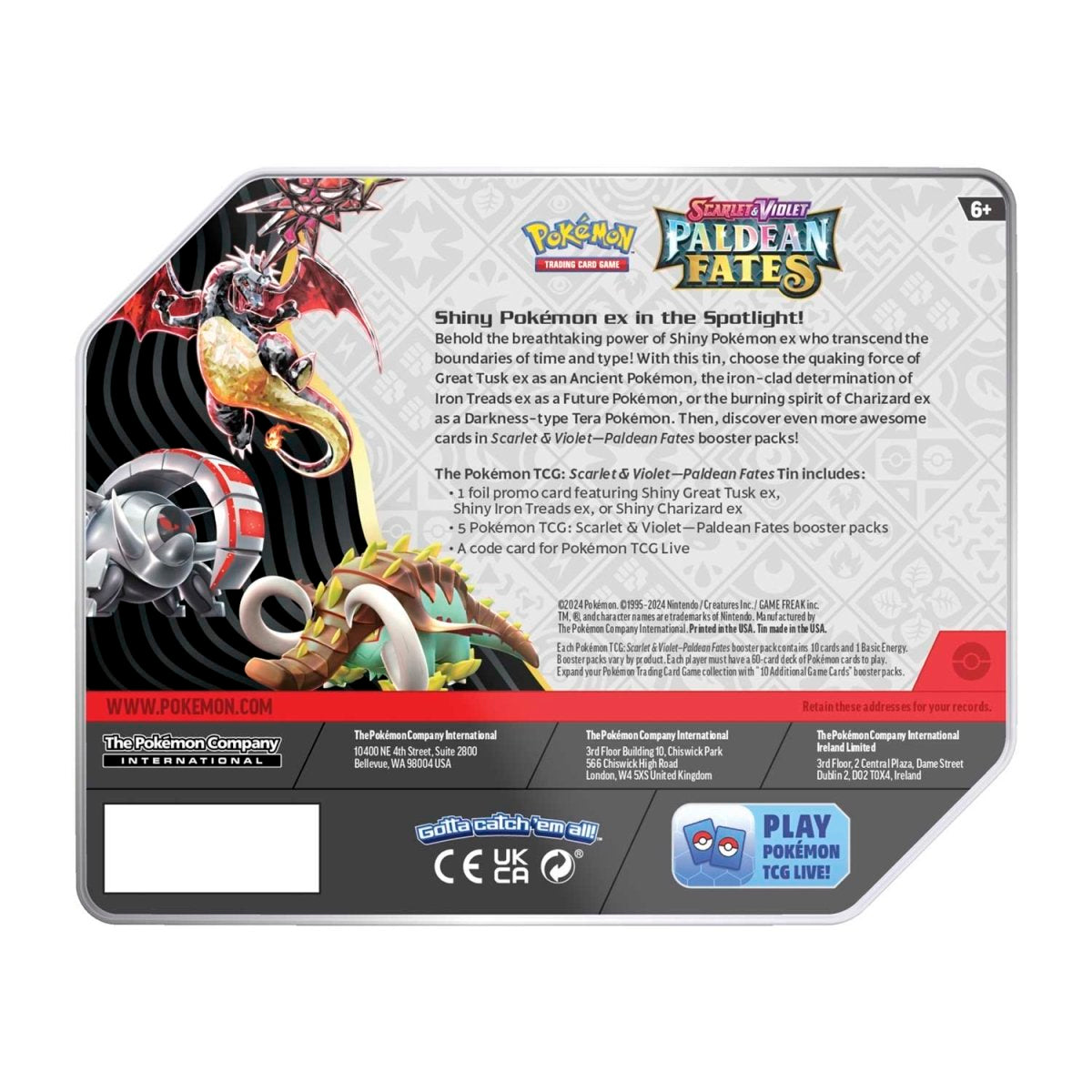 Paldean Fates Charizard Tin